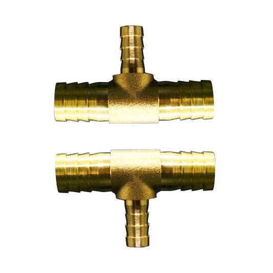 2PC Barbed Hose Fitting Fuel Connector Tee 3-Way Brass 161016mm 5/8 3/8 5/8 Q