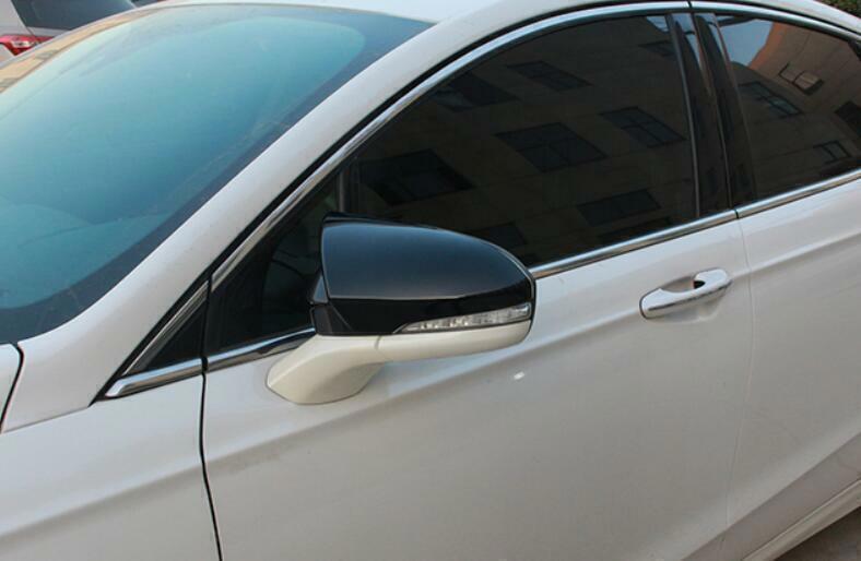 for Ford Mondeo/Fusion 13-20 Gloss Black OX Horns Rear View Mirror Cover Trim 2P
