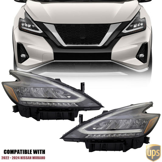 For 2022-2024 for Nissan Murano Left Right LED Headlight Assembly Pair Set