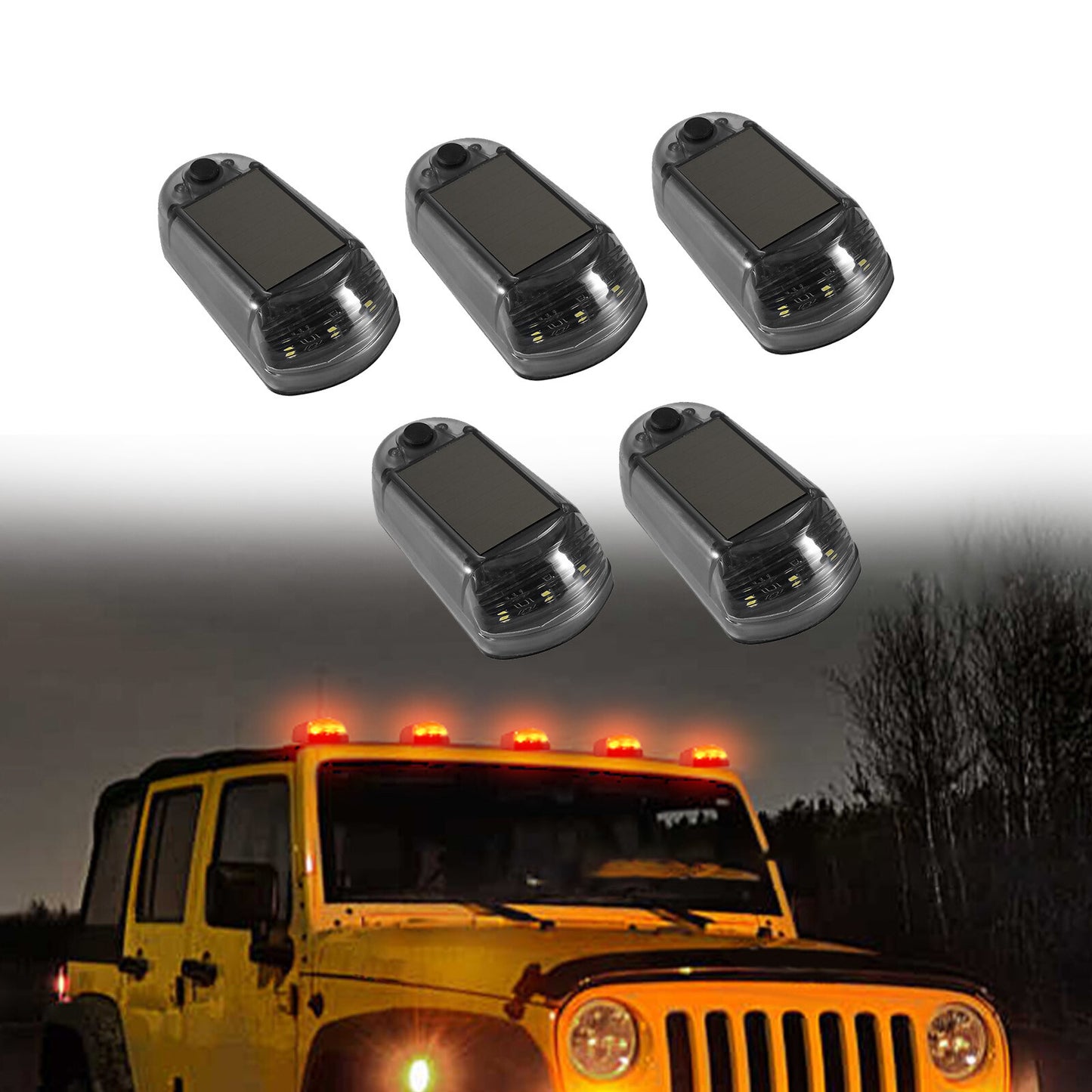 5pcs for Dodge for Ram 03-18 Pickup Trucks Solar Powered Cab Lights Cab Roof Light12