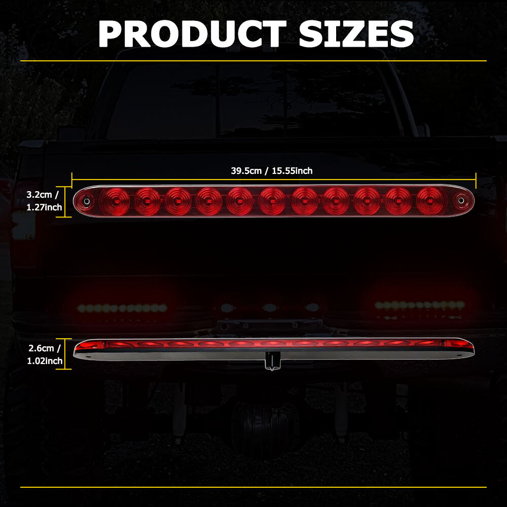4x 15 Red LED Light Bars Clearance Stop Side Marker Tail Rear Brake Light Bar B- v