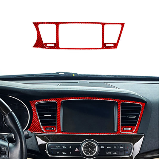 2X Red Carbon Fiber Center Multimedia Knob Cover Trim For 718 2016-2022 v