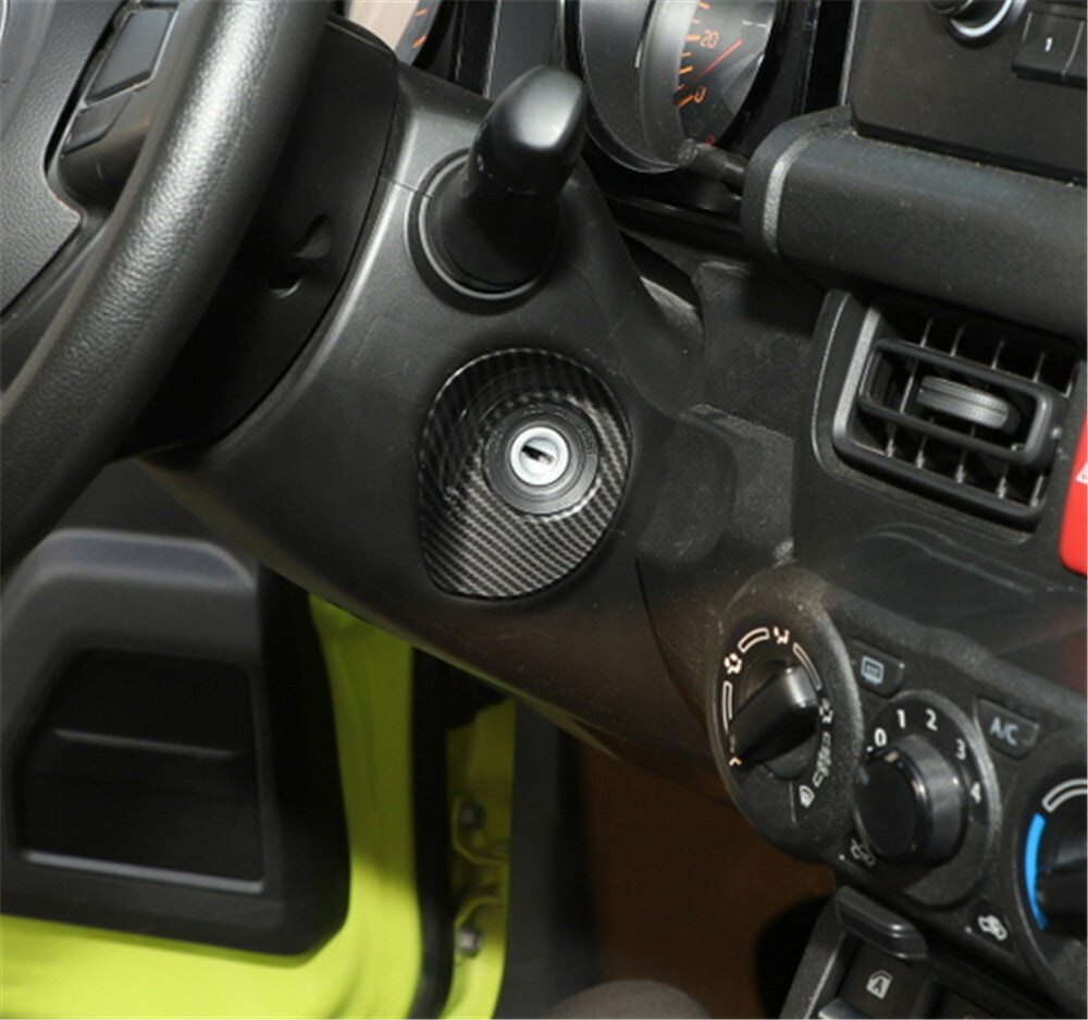 Carbon Fiber ABS Ignition Start Switch Key Jack Cover Kit for Suzuki for Jimny 2019+