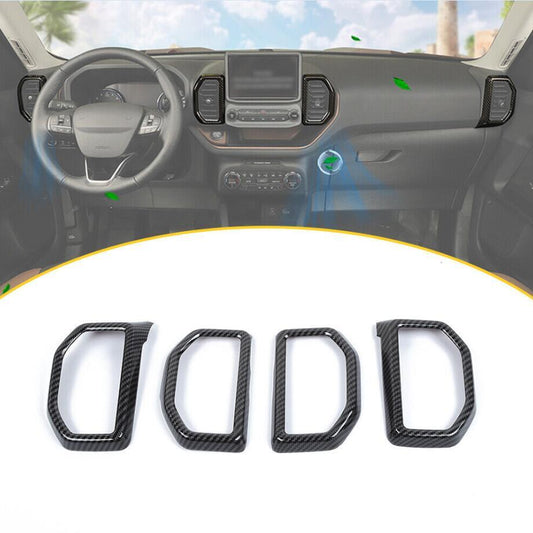 For 2021-2024 Bronco Sport Carbon Fiber Dash Air Vent Outlet Cover Trim Kit v
