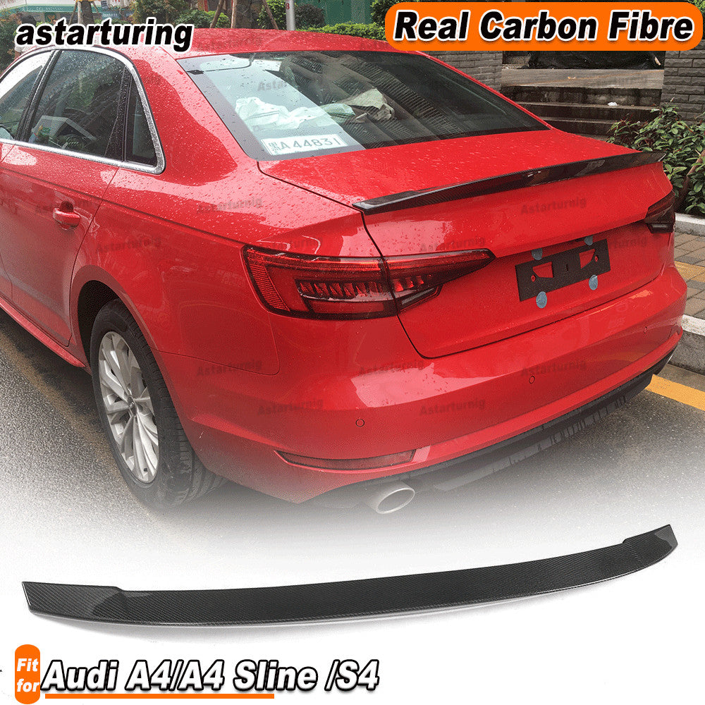 Carbon Fiber Rear Trunk Spoiler Wing Fit for Audi A4/A4 Sline /S4 Sedan 2017-18