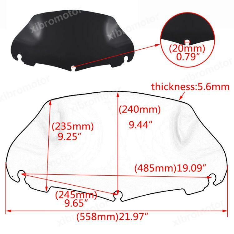 9 Wave Windshield Windscreen for Harley Touring Electra Street Glide 2014-2021 Q