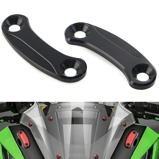 Rearview Mirror Mounts Plates Cover Block Off for Kawasaki ZX-10R 2016-21 Black