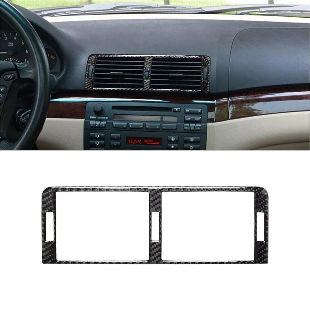 Carbon fiber central ventilation outlet cover trim for BMW 3 Series E46 1998-05