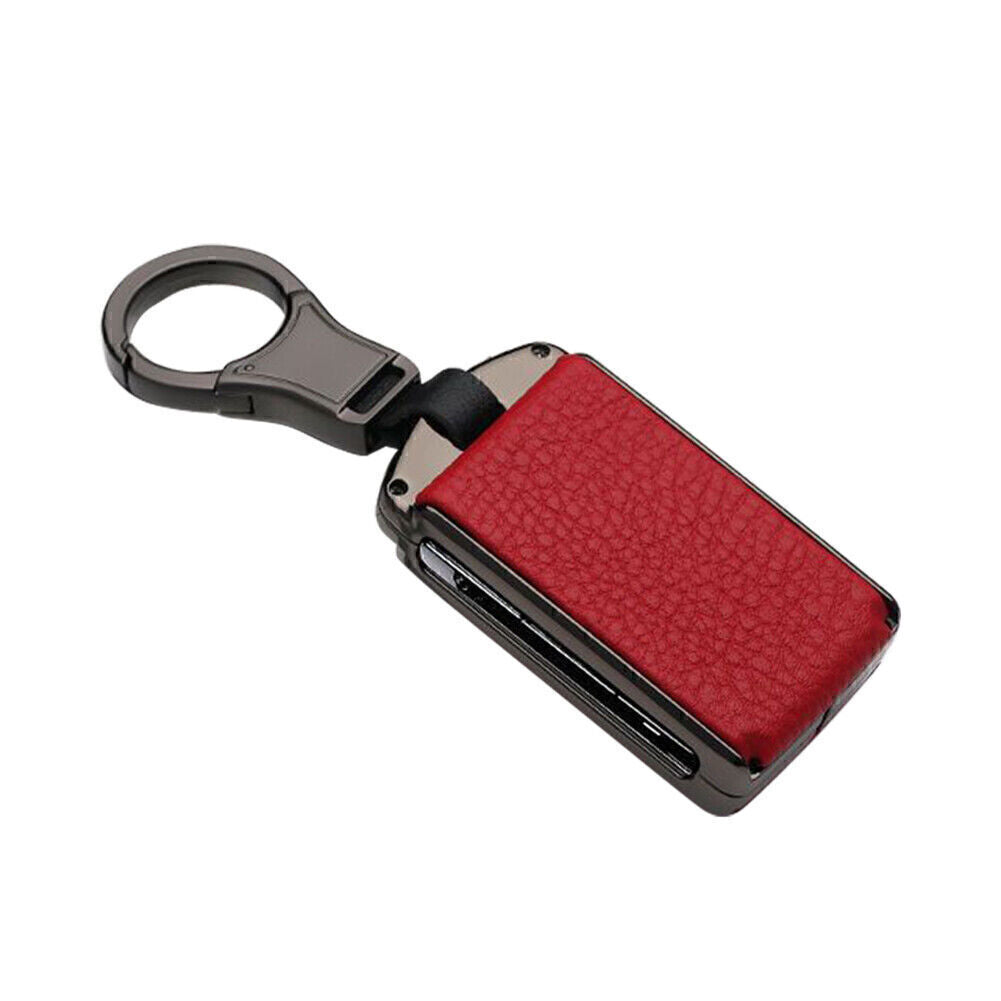 Leather Car Key Case Shell Fit for Volvo XC60 XC40 S90 XC90 V90 2018-2020 Gun Red Q