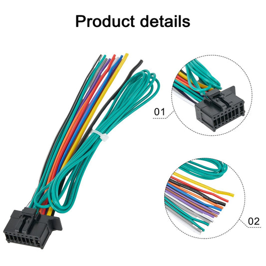 Easy-to-install wire harness suitable for Pioneer DEH P4600MP, DEH P3600, etc.