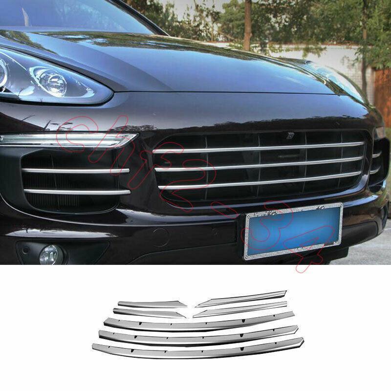 for Porsche for Cayenne Bright Silver Front Grille Grill Ring Cover Trim 2018-2022