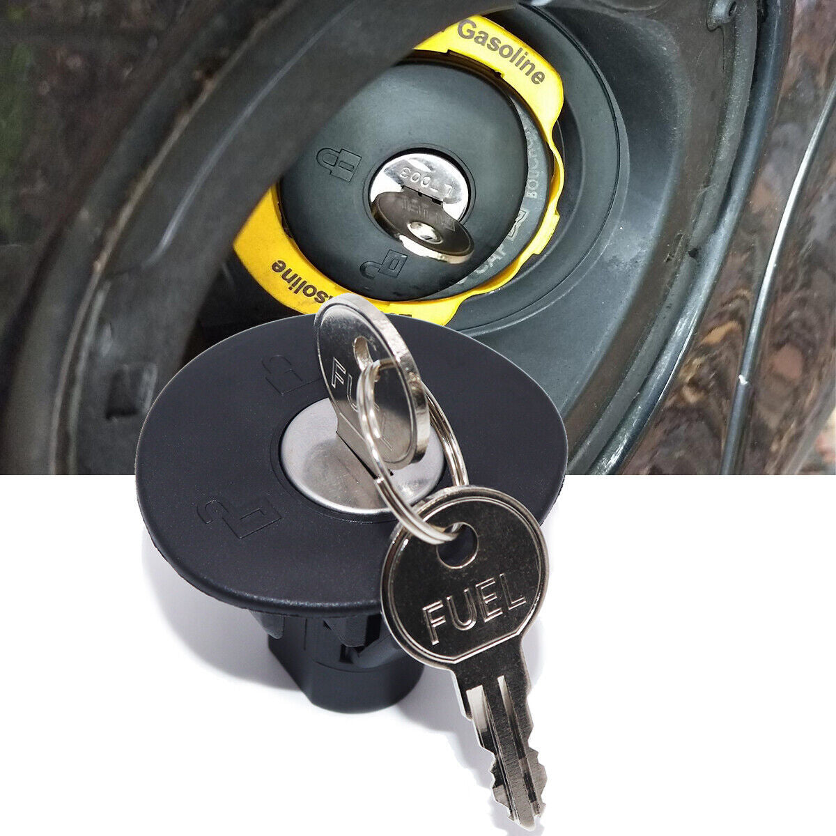 Locking gas tank cap plug cover with 2 keys for Expedition 8U5Z9C268B- n