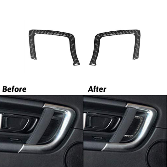 2Pcs Carbon Fiber Front Door Handle Cover Trim for Land Rover Discovery Sport
