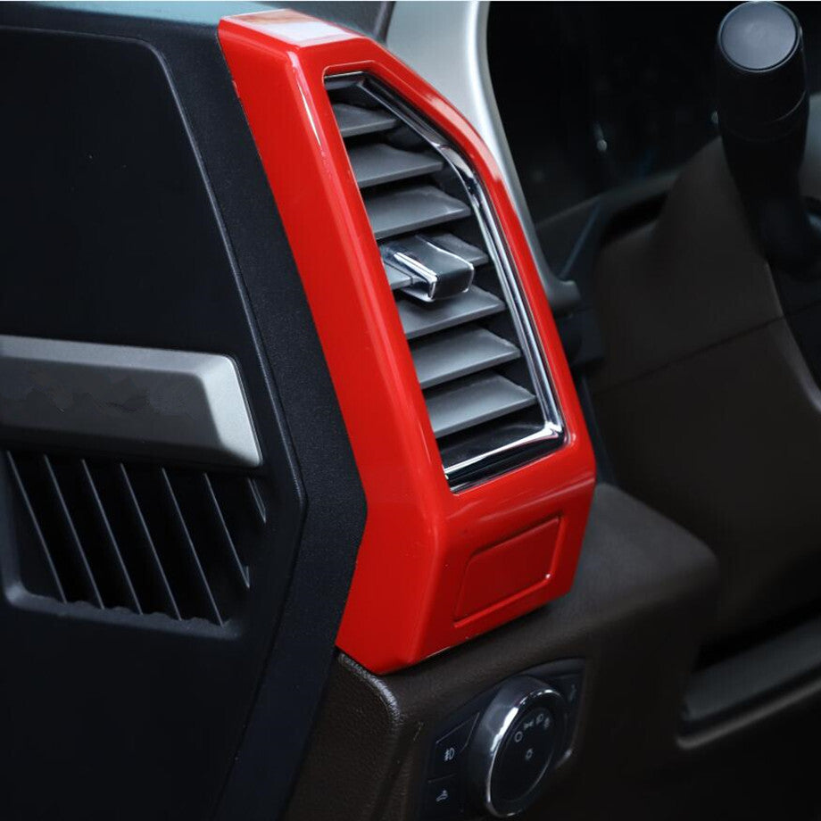 For 15-20 F150 ABS Red Interior Dash Side Air Vent Outlet Cover Trim Frame v