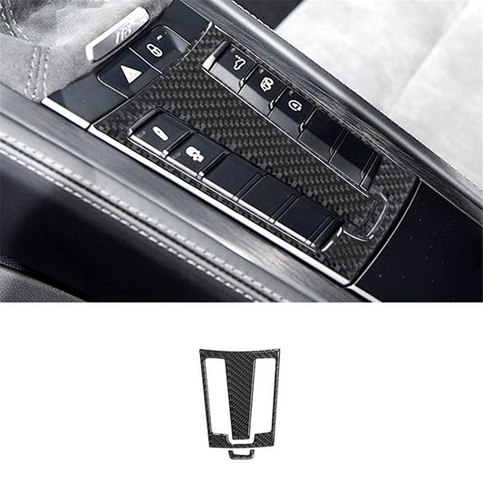 2Pcs Carbon Fiber Gear Shift Panel Trim Cover for Porsche 718 2016-2022