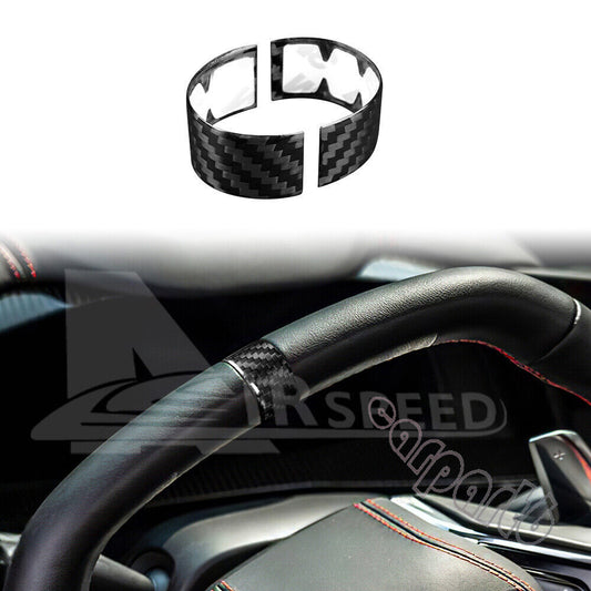 REAL HARD Carbon Fiber Steering Wheel Ring Cover for Corvette C8 2020-2023 BLACK