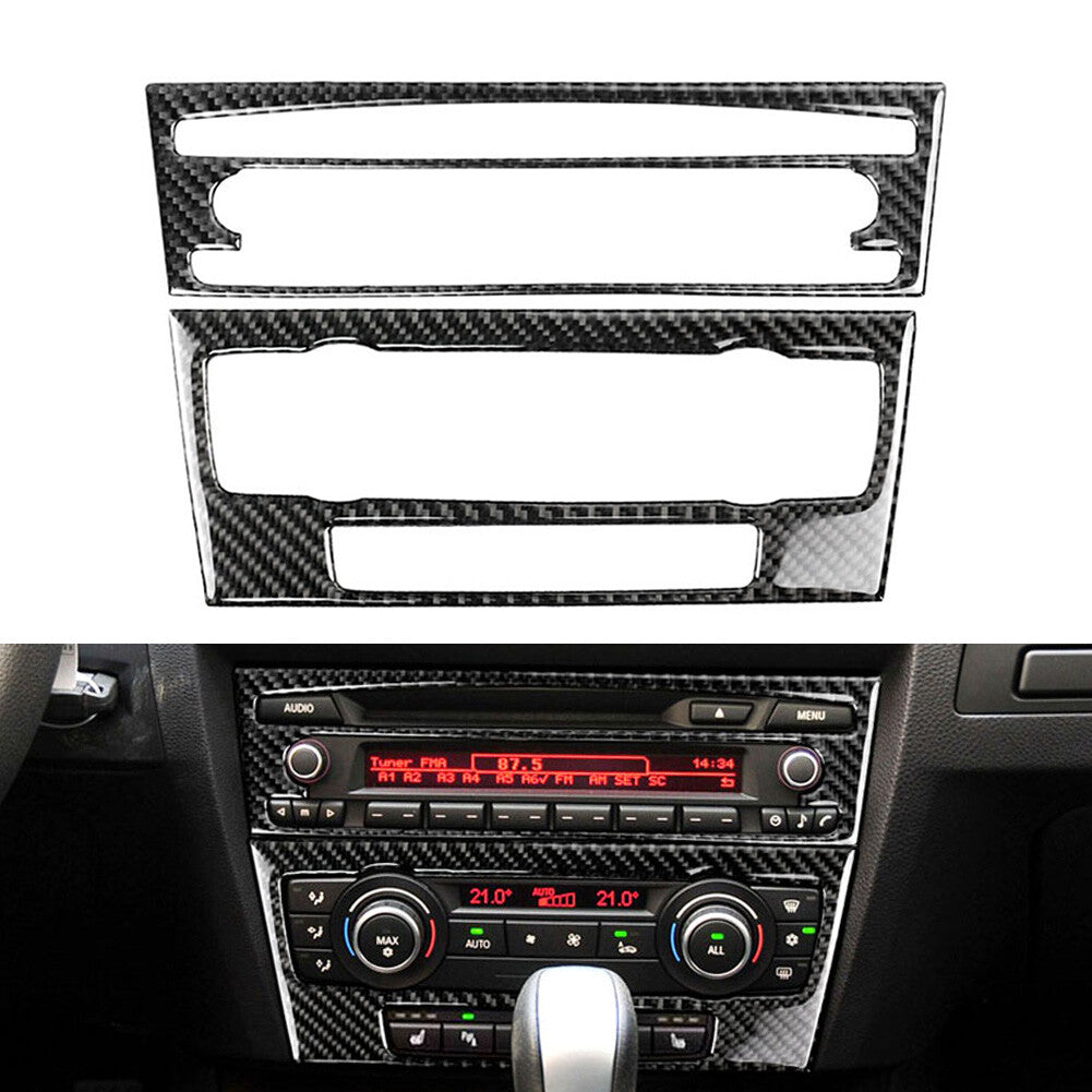 Carbon Fiber Console CD C Panel Cover Trim for BMW 3 Series E90 E92 E93 2005-12
