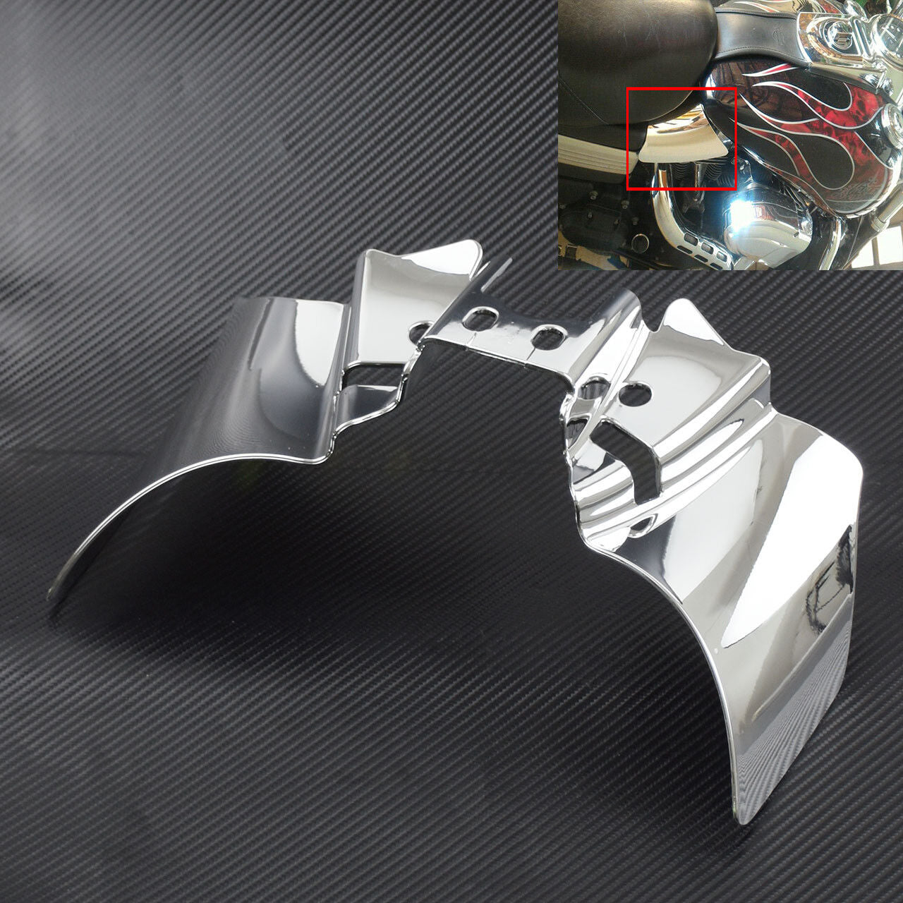 Chrome ABS Reflective Saddle Heat Air Deflector Fits for Harley Dyna 1999-2017