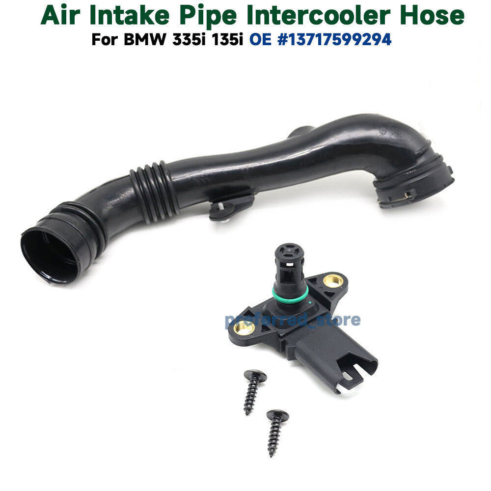 Intake manifold intercooler hose for 135i/335i 2011-2013, black. 13717599294- v