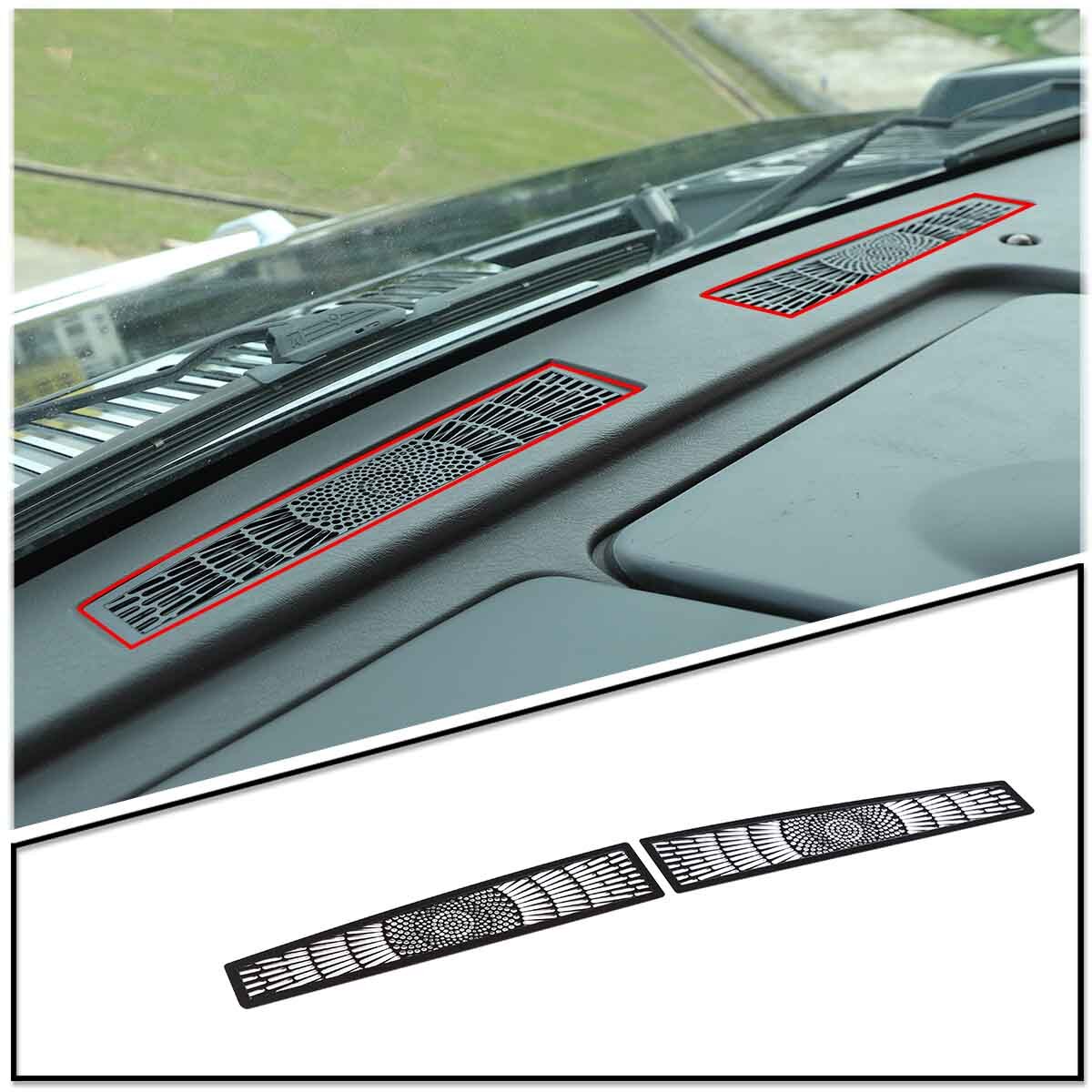 Red alloy steering wheel ring decorative cover suitable for FJ Cruiser 2007-2021- v