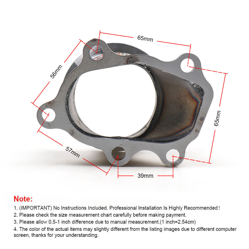 Turbo Down Pipe For GT25 GT28 T25 T28 5 Bolt Flange to 2.5 63mm V-band Adapter