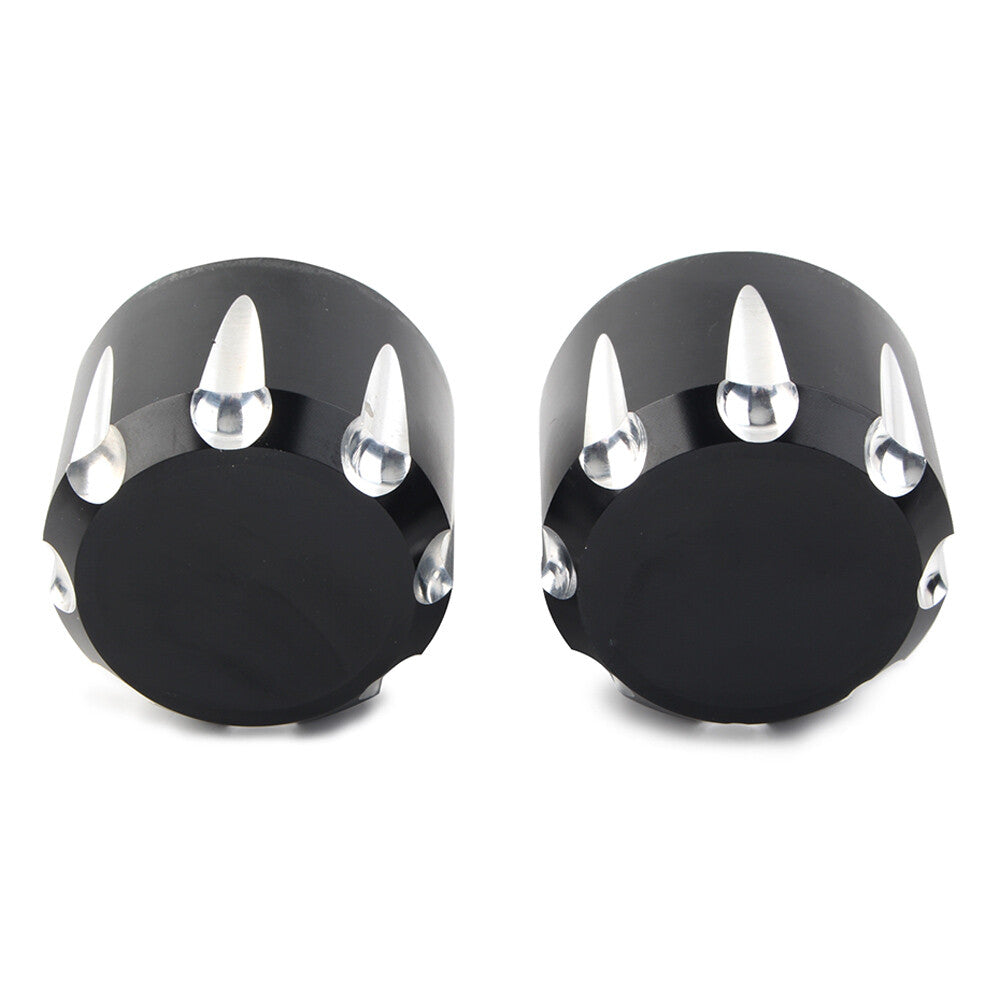 CNC Front Axle Cap Nut Covers Black Fit for Harley Touring Road King Electra Glide