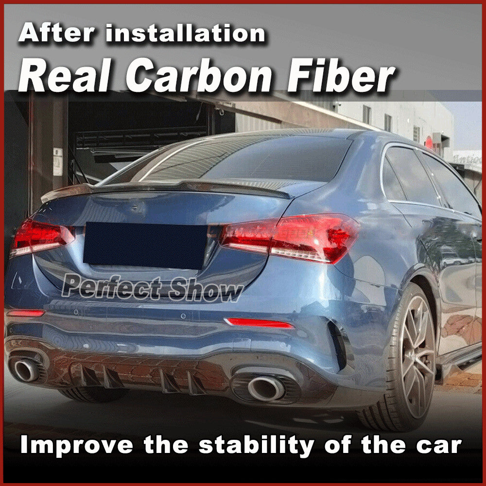 Fit for Benz A Class W177 V177 A200 A35 REAL Carbon Rear Trunk Spoiler Wing