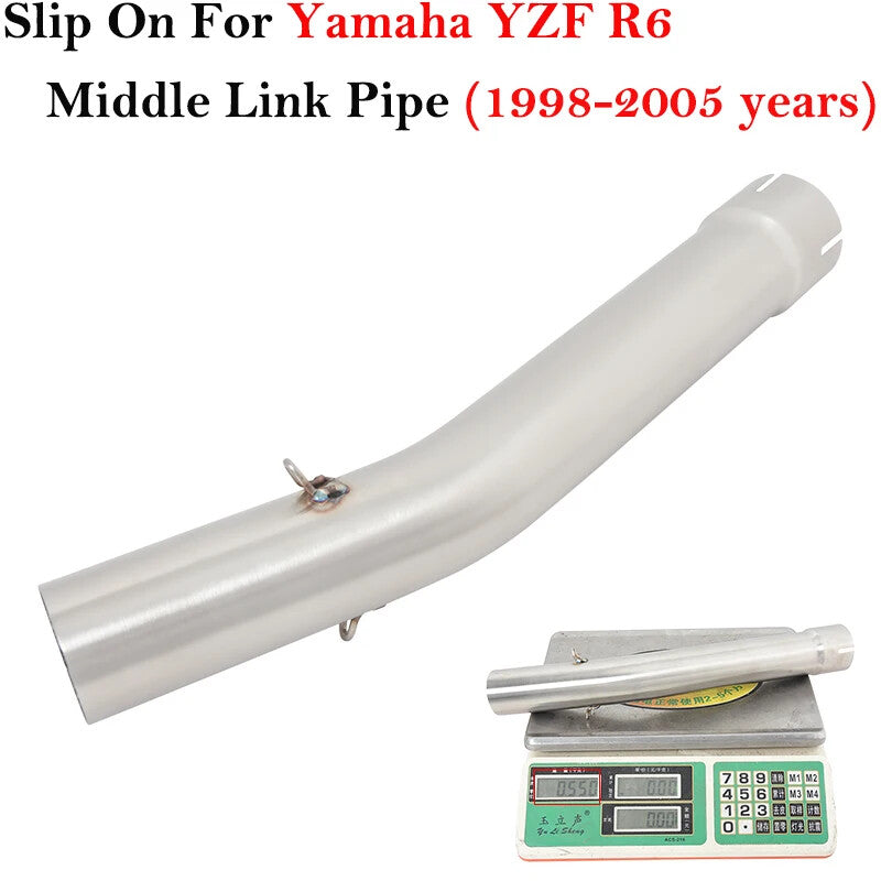 New Motorcycle for YAMAHA YZF R6 1998-2005 Exhaust Middle Link Pipe 51mm Muffler