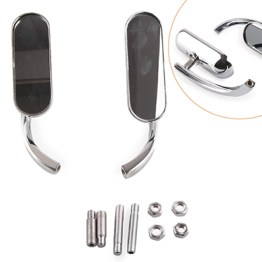 Chrome Oval Rearview Side Mirror for Harley Davidson Road King Fatboy Dyna Q