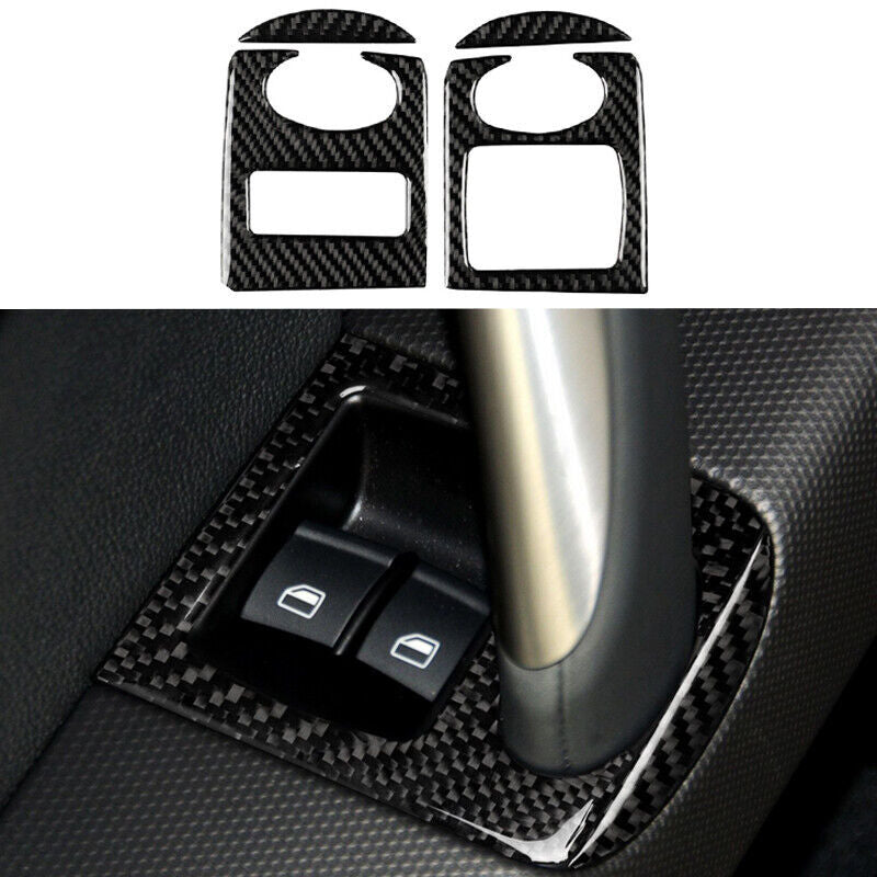 Real Carbon Fiber Car Window Switch Panel Cover Trim for Audi TT TTRS 2008-2014