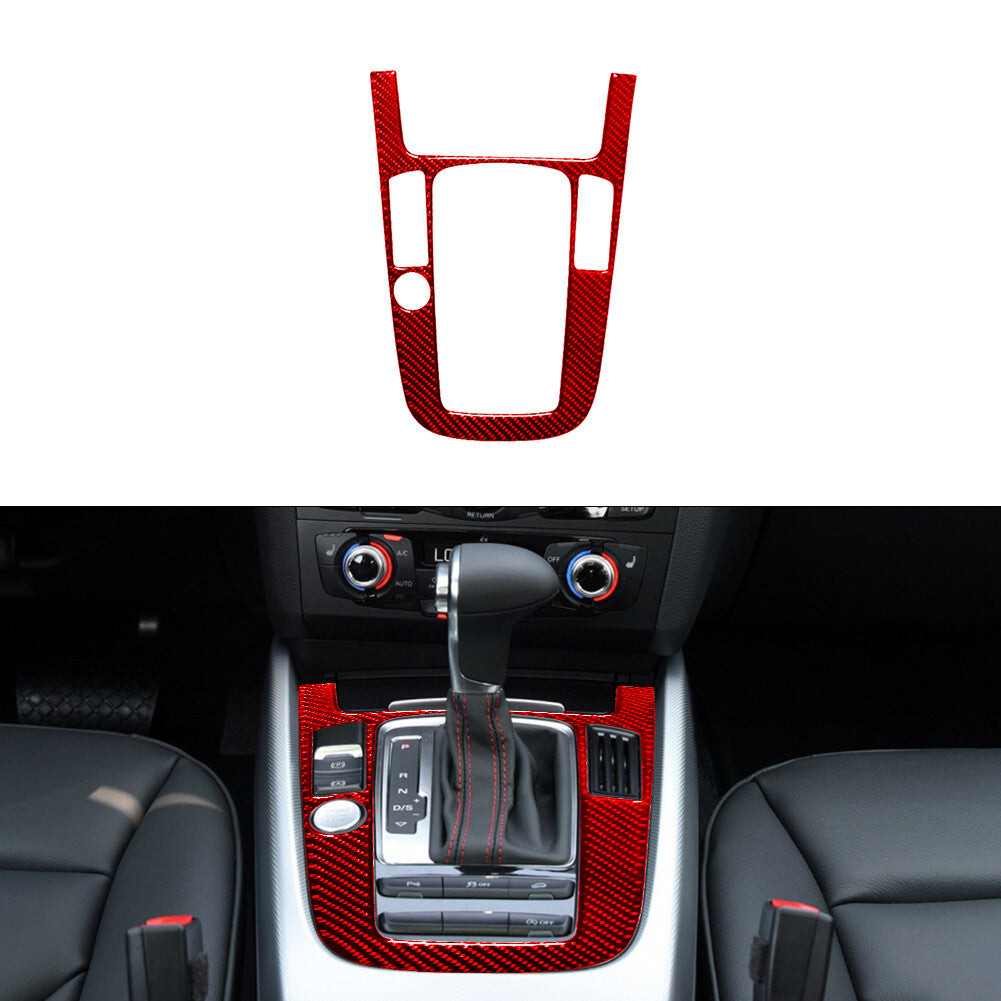 Red Carbon Fiber CD Control Panel Cover Trim For 6 F12 F13 2011-2018 v