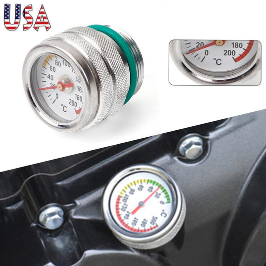 M30X1.5 Fuel Tank Cap w/Oil Temperature Gauge Engine Valve Cover Oil Filler Cap Q
