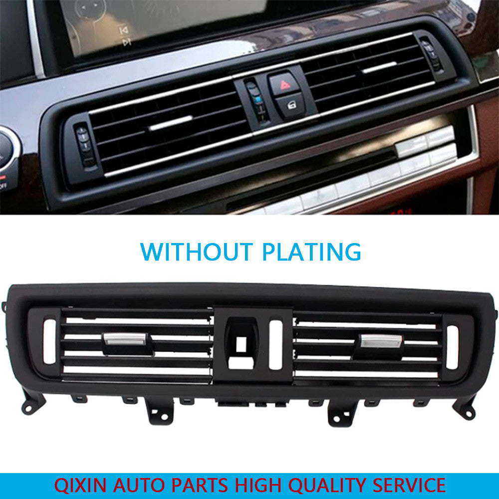 The DASH AC grille at the center of the front air vents is suitable for BMW 520i, 528i, 535i, F10, F11, and models 64229166885-.