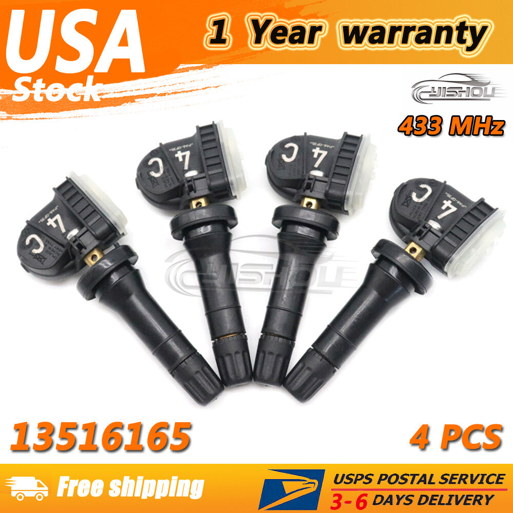 4x 13516165 Tire Pressure Sensor TPMS For GM for Chevrolet Silverado for GMC 433Mhz