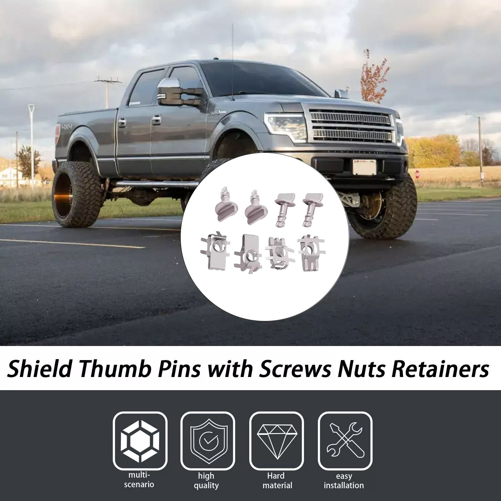 4 Engine Cover Pins and 4 Nuts! for Ford F-150 Edge Explorer