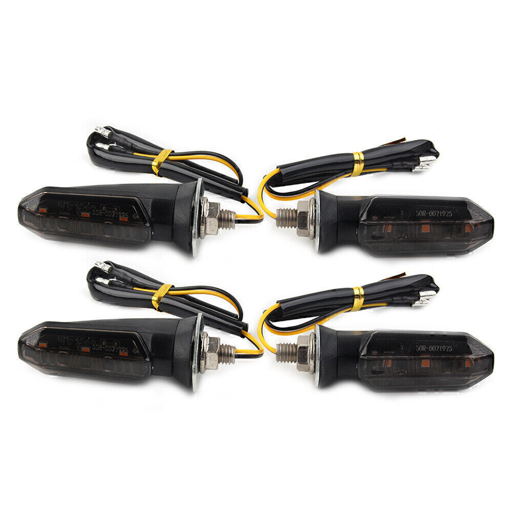 4X Motorcycle LED Turn Signal Indicator Amber Blinker Light Lamp Smoke Universal Q