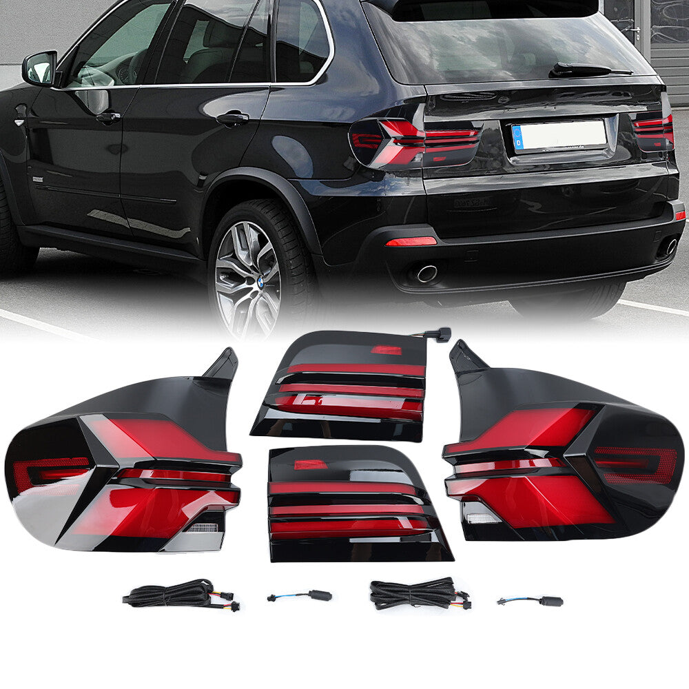 4PCS for BMW X5 E70 2007-2013 Upgrade G05 Style LED Tail Lights Rear Lamps LH+RH