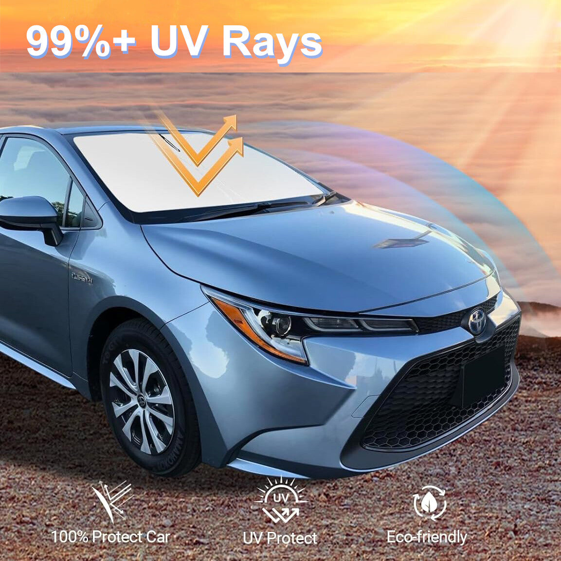 For 2009-2013 for Toyota for Corolla Sedan Windshield Sun Shade Foldable UV Block Cover