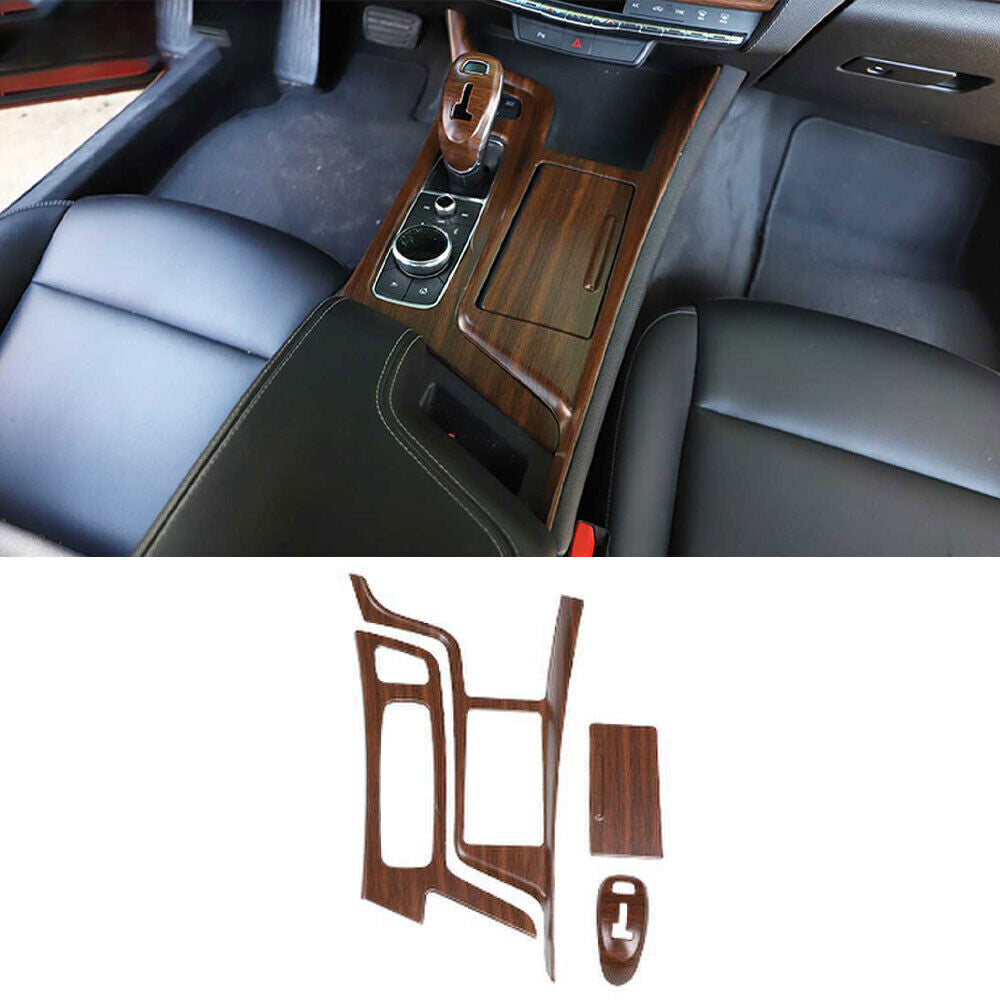 for Cadillac CT5 2020-24 Matt Wood Grain Middle Console Gear Shift Cover Trim 4P