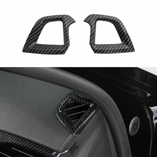 Dashboard LR Air Outlet Vent Trim 2PCS Carbon Fiber for Cadillac CT5 2020-2024