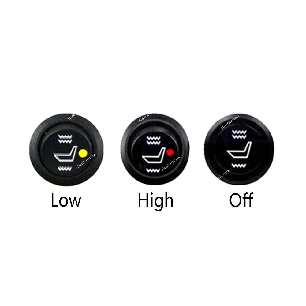 Carbon Fiber Round Switch For Universal Heated for Seat Heater Kit Car Cushion Q