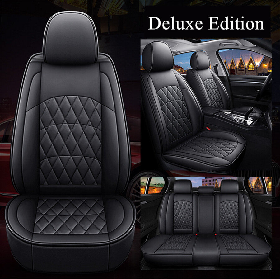 5D PU Leather 5-Seats Car for Seat Covers Full Surround Front+Rear Cushion 4 Seasons Q