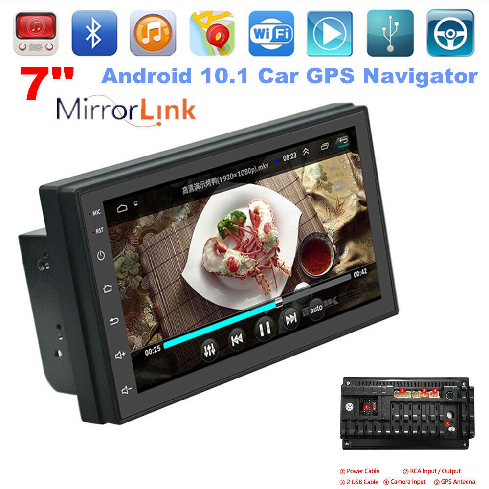 7-inch in-car GPS with built-in wireless CarPlay Android navigation and radio connection. n