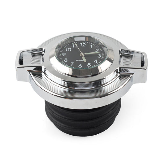 Fuel Gas Tank Oil Cap Cover W/Clock Chrome for Harley Sportster 883 Softail Dyna Q