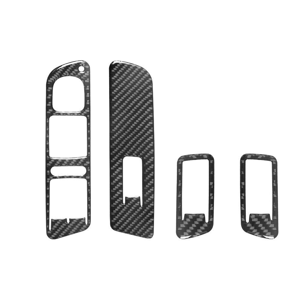 4Pcs Carbon Fiber Door Windows Lift Switch Trim for Volkswagen for Tiguan 2013-2017