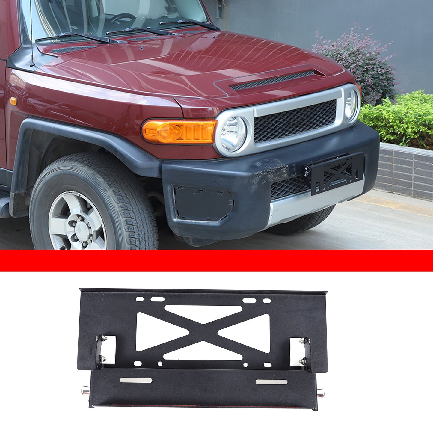 Alloy front license plate holder frame label holder suitable for 2007-21 for Toyota FJ Cruiser