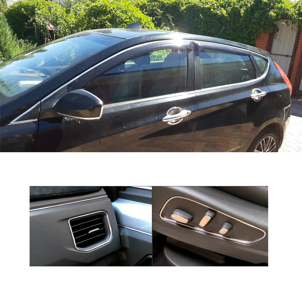 10mm3M Car Door Window Bumper Decoration Moulding Trim Silver Chrome Strip