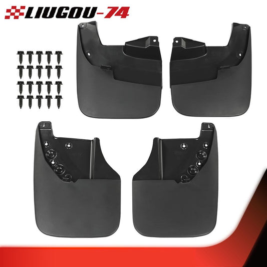 4 Pack Front and Rear Fender Splash Guards Fits 2007 - 2013 for Tundra Black - v