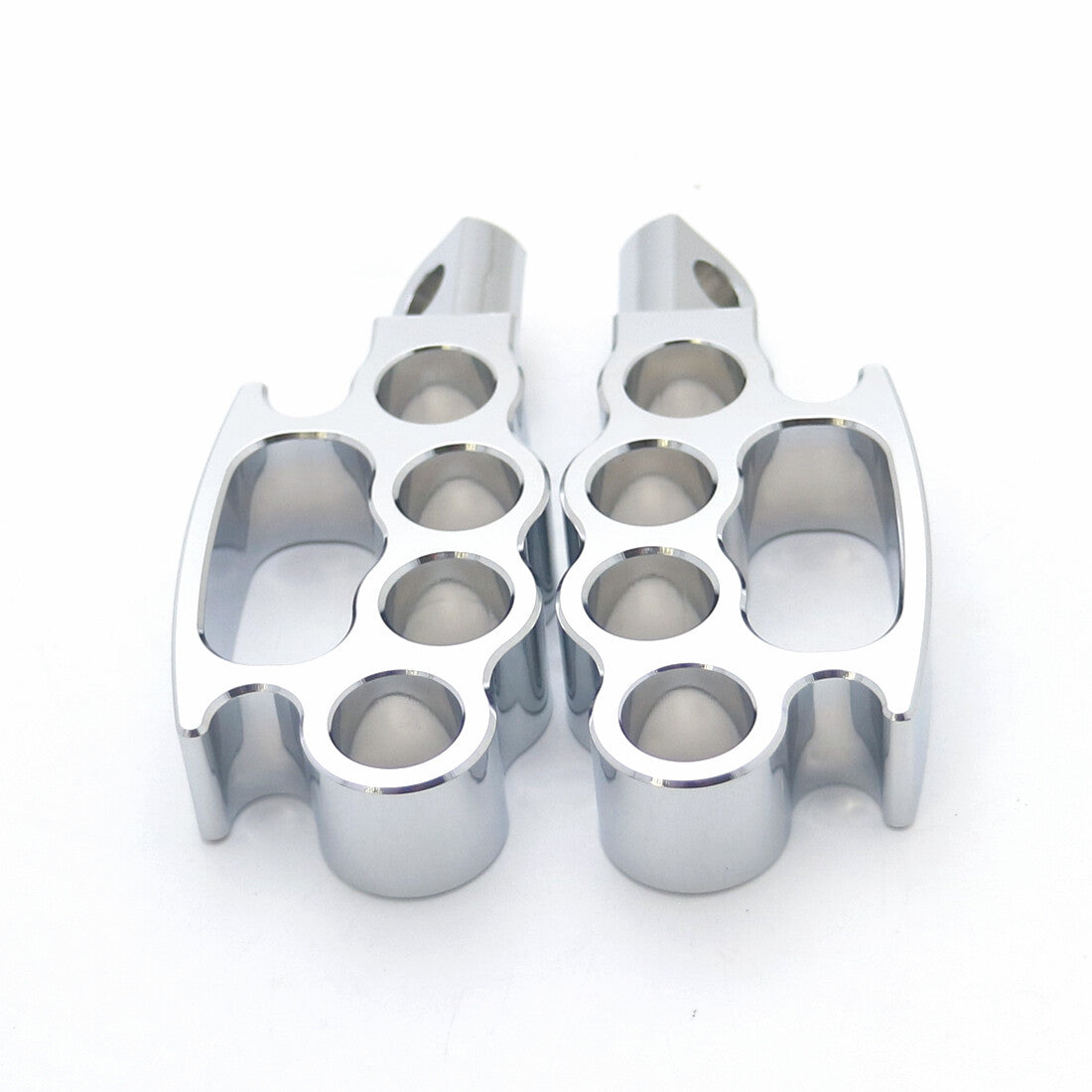 Chrome Control Foot Pegs Flying Knuckle Pegs for Harley Sportster Dyna Softail Q