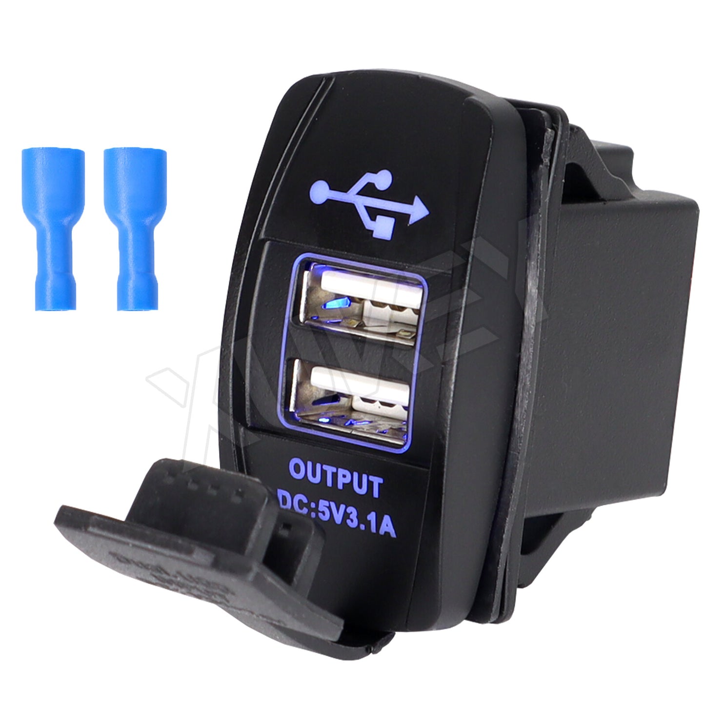 3.1A 12V~24V Car USB Charger Outlet Female Motorcycle Car Installation Waterproof